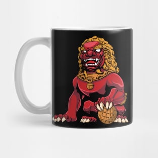 Chinese Lion Red Mug